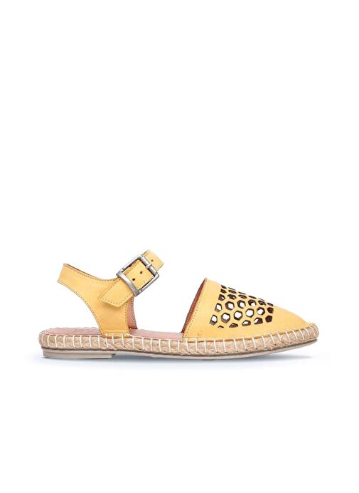 Bueno Shoes Sarı Deri Kadın Sandalet 01wl0453 - Görsel 2