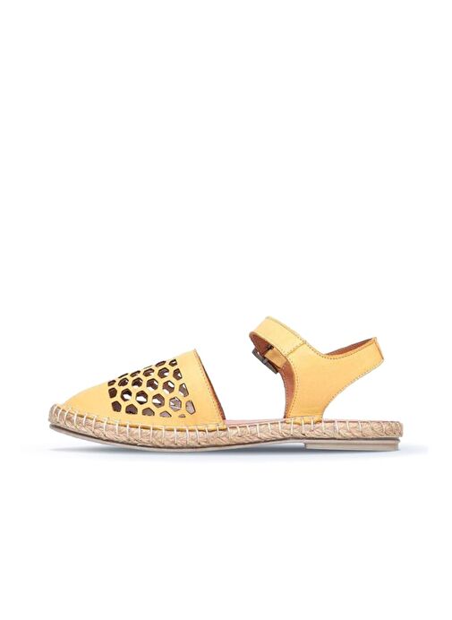 Bueno Shoes Sarı Deri Kadın Sandalet 01wl0453 - Görsel 4