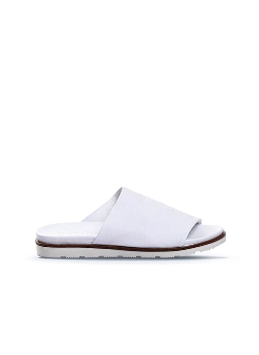 Bueno Shoes Beyaz Deri Kadın Düz Terlik 01wl0503 - Görsel 2