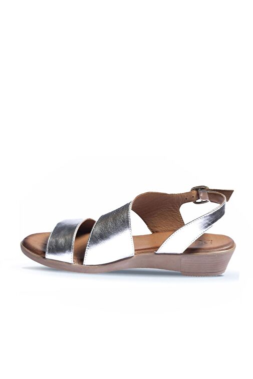 Bueno Shoes Gümüş Deri Kadın Sandalet 01wl1508 - Görsel 5