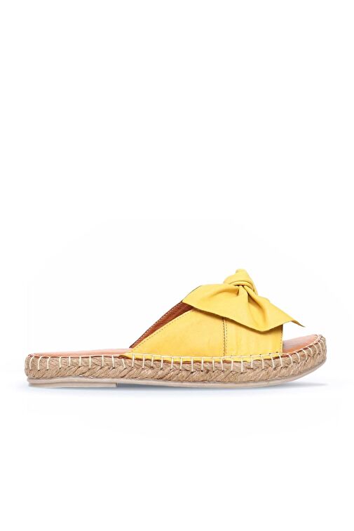 Bueno Shoes Sarı Deri Kadın Espadril Terlik 01wl4605 - Görsel 2