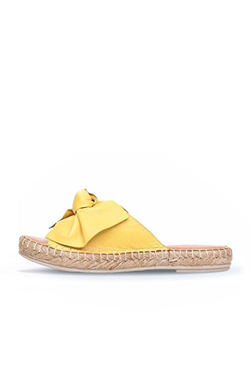 Bueno Shoes Sarı Deri Kadın Espadril Terlik 01wl4605 - Görsel 4