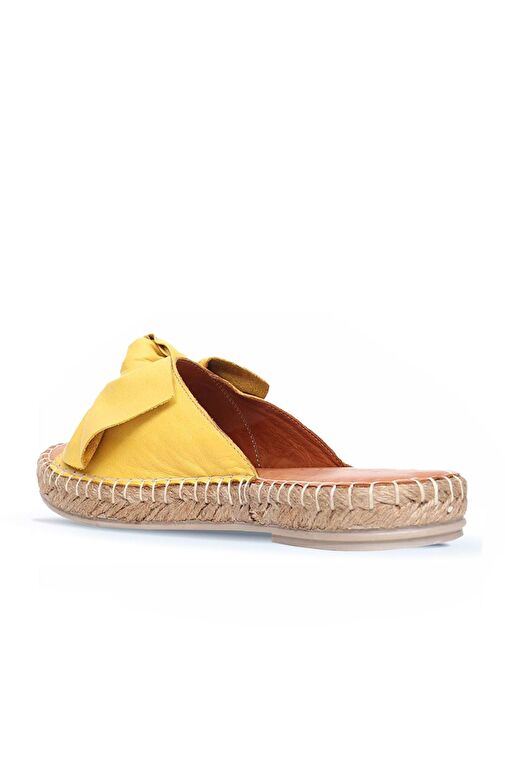 Bueno Shoes Sarı Deri Kadın Espadril Terlik 01wl4605 - Görsel 5