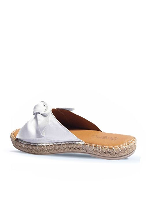 Bueno Shoes Beyaz Deri Kadın Espadril Terlik 01wl4605 - Görsel 5
