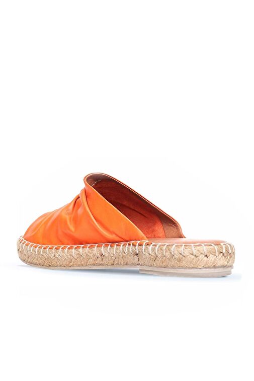 Bueno Shoes Turuncu Deri Kadın Espadril Terlik 01wl4617 - Görsel 5