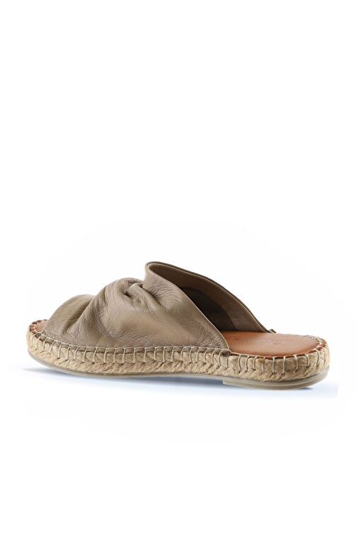 Bueno Shoes Vizon Deri Kadın Espadril Terlik 01wl4617 - Görsel 6