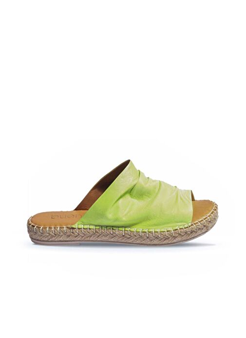 Bueno Shoes Yeşil Deri Kadın Espadril Terlik 01wl4617 - Görsel 2