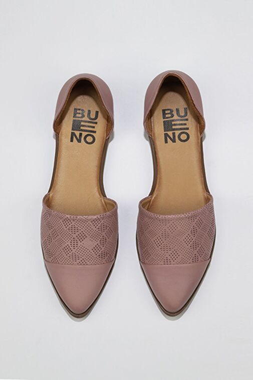Bueno Shoes Gül Kurusu Deri Kadın Düz Babet 01wn0101 - Görsel 2