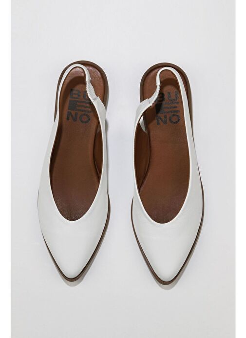 Bueno Shoes Beyaz Deri Kadın Düz Sandalet 01wn0102 - Görsel 2