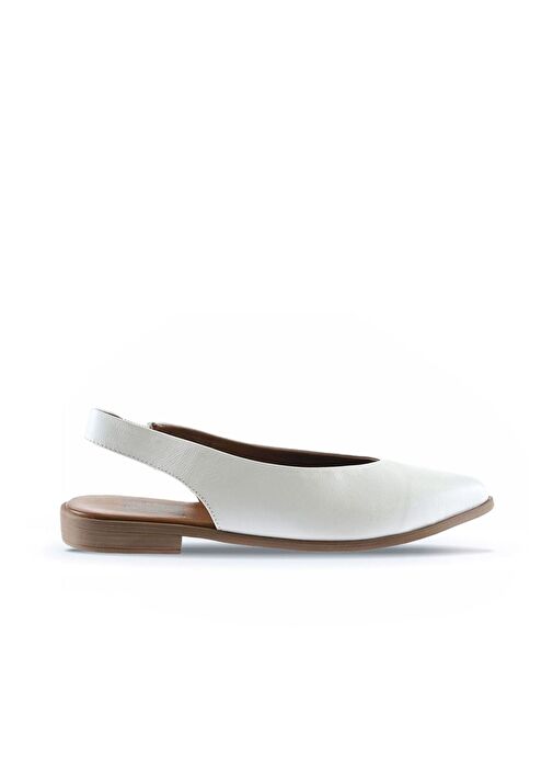 Bueno Shoes Beyaz Deri Kadın Düz Sandalet 01wn0102 - Görsel 3