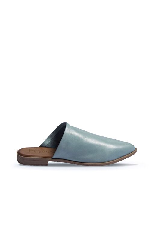 Bueno Shoes Mavi Deri Kadın Düz Terlik 01wn0124 - Görsel 2