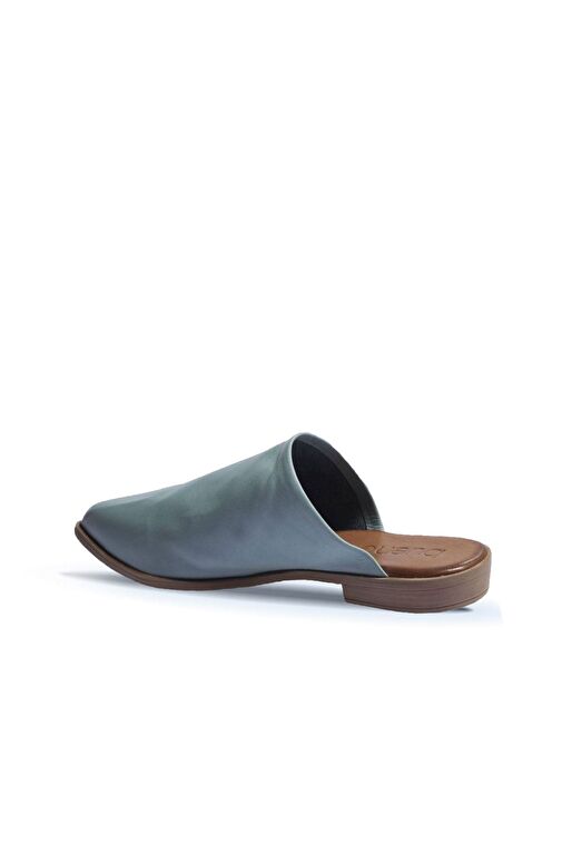 Bueno Shoes Mavi Deri Kadın Düz Terlik 01wn0124 - Görsel 5