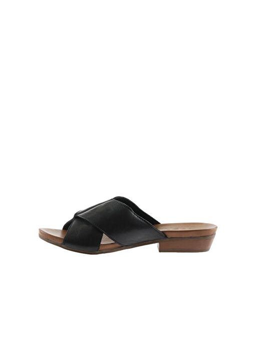 Bueno Shoes Siyah Deri Kadın Topuklu Terlik 01wn0402 - Görsel 5