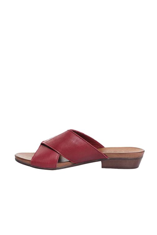 Bueno Shoes Bordo Deri Kadın Topuklu Terlik 01wn0402 - Görsel 4