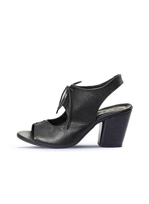Bueno Shoes Siyah Deri Kadın Topuklu Sandalet 01wn0100 - Görsel 4