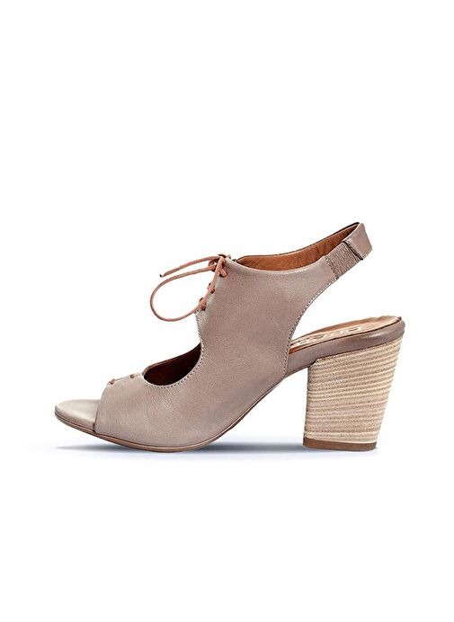 Bueno Shoes Gri Deri Kadın Topuklu Sandalet 01wn0100 - Görsel 4