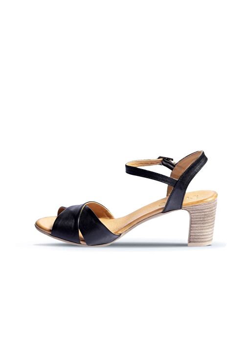 Bueno Shoes Siyah Deri Kadın Topuklu Sandalet 01wn1501 - Görsel 4