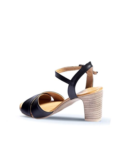 Bueno Shoes Siyah Deri Kadın Topuklu Sandalet 01wn1501 - Görsel 5