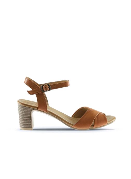 Bueno Shoes Taba Deri Kadın Topuklu Sandalet 01wn1501 - Görsel 3