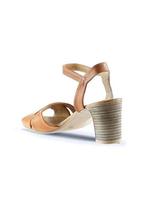 Bueno Shoes Taba Deri Kadın Topuklu Sandalet 01wn1501 - Görsel 6