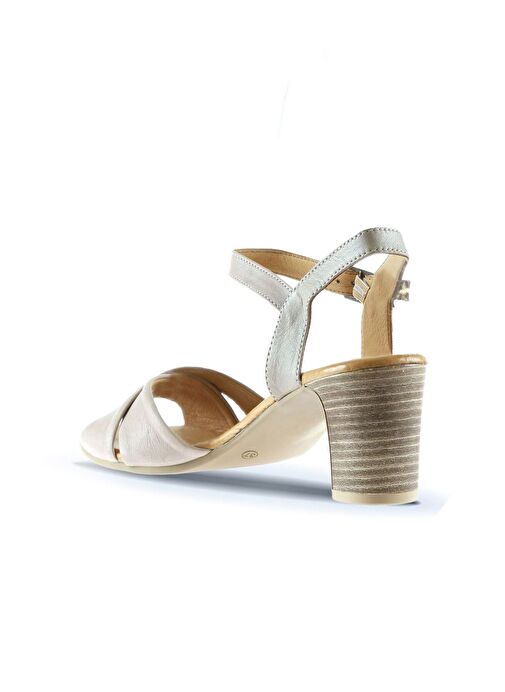 Bueno Shoes Gri Deri Kadın Topuklu Sandalet 01wn1501 - Görsel 6