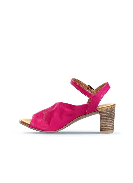 Bueno Shoes Fuşya Deri Kadın Topuklu Sandalet 01wn1519 - Görsel 4