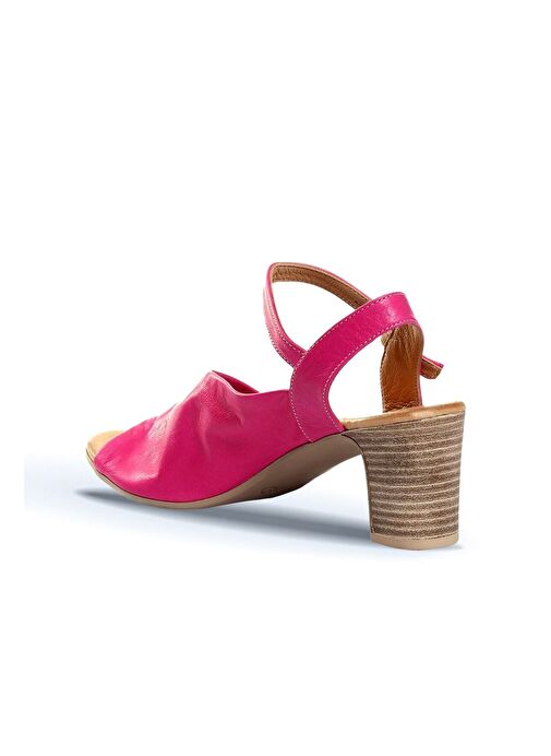 Bueno Shoes Fuşya Deri Kadın Topuklu Sandalet 01wn1519 - Görsel 5