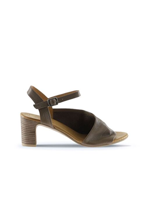 Bueno Shoes Gri Deri Kadın Topuklu Sandalet 01wn1519 - Görsel 3