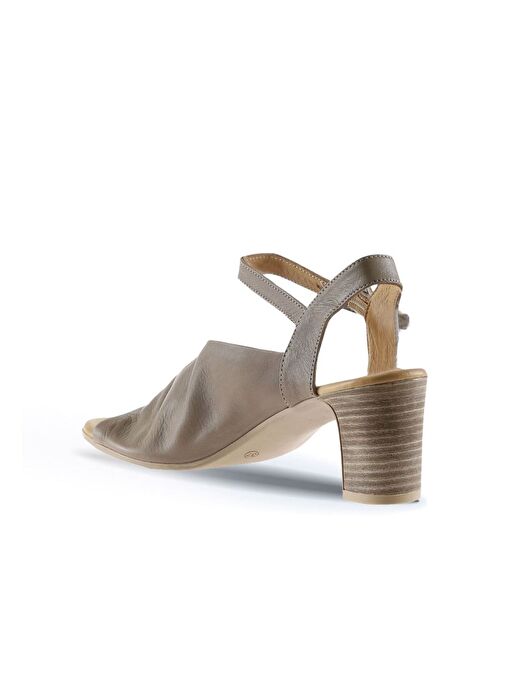 Bueno Shoes Gri Deri Kadın Topuklu Sandalet 01wn1519 - Görsel 6