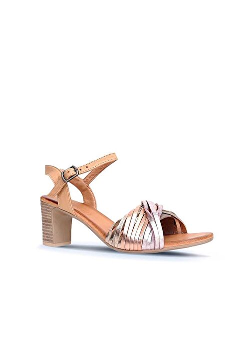 Bueno Shoes Pudra Multi Deri Kadın Topuklu Sandalet 01wn1520 - Görsel 3