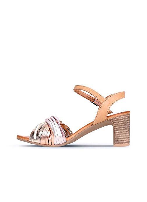 Bueno Shoes Pudra Multi Deri Kadın Topuklu Sandalet 01wn1520 - Görsel 4