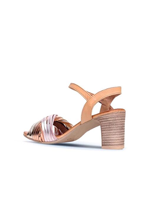 Bueno Shoes Pudra Multi Deri Kadın Topuklu Sandalet 01wn1520 - Görsel 5