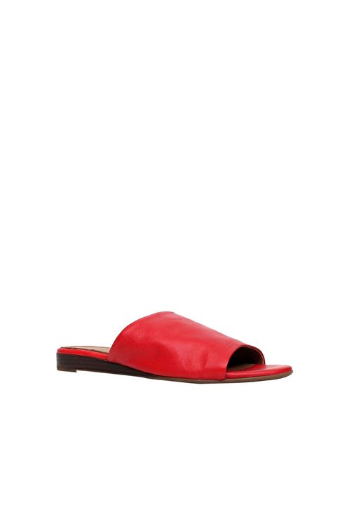 Bueno Shoes Kırmızı Deri Kadın Düz Terlik 01wn1901 - Görsel 3