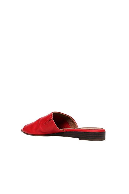 Bueno Shoes Kırmızı Deri Kadın Düz Terlik 01wn1901 - Görsel 5