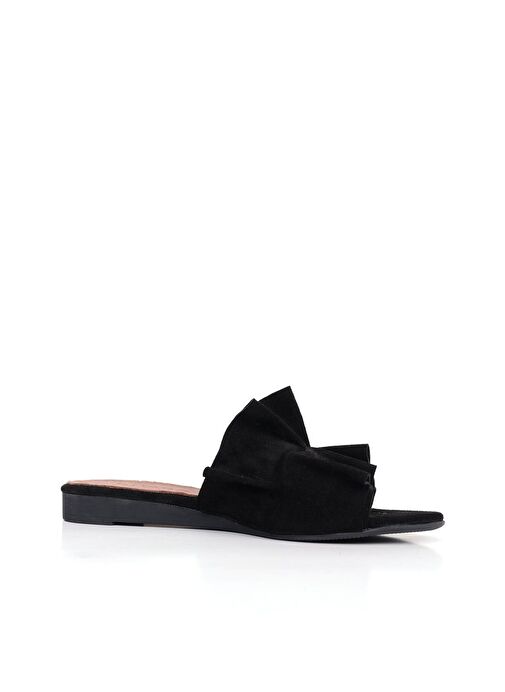 Bueno Shoes Siyah Süet Kadın Düz Terlik 01wn1908 - Görsel 3