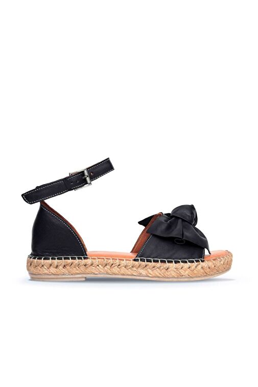 Bueno Shoes Siyah Deri Kadın Espadril Sandalet 01wn3008 - Görsel 2