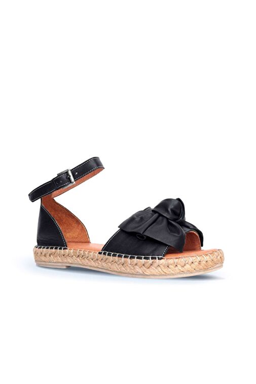Bueno Shoes Siyah Deri Kadın Espadril Sandalet 01wn3008 - Görsel 3