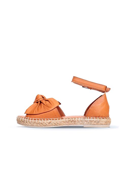 Bueno Shoes Taba Deri Kadın Espadril Sandalet 01wn3008 - Görsel 4