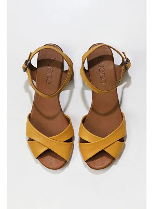 Bueno Shoes Sarı Deri Kadın Sandalet 01wn3808 - Görsel 2