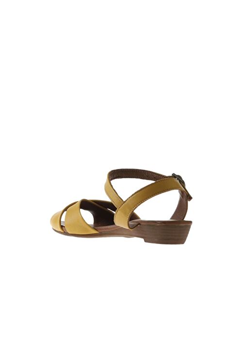 Bueno Shoes Sarı Deri Kadın Sandalet 01wn3808 - Görsel 6