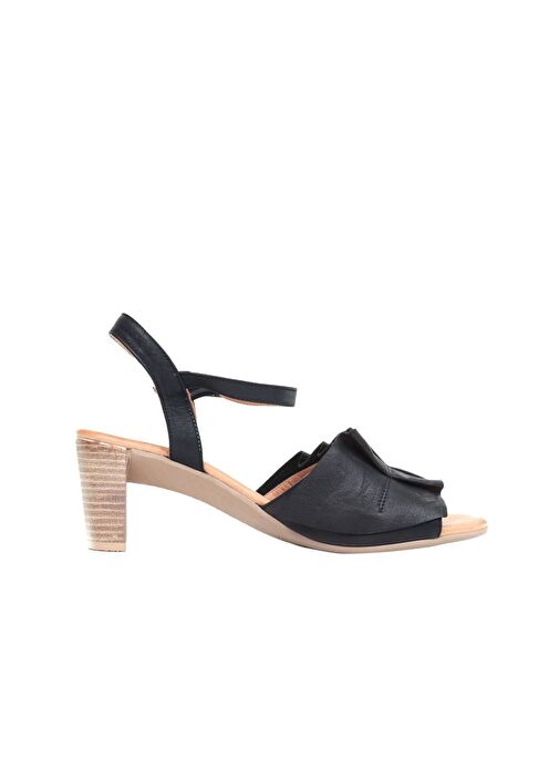 Bueno Shoes Siyah Deri Kadın Topuklu Sandalet 01wn4000 - Görsel 2