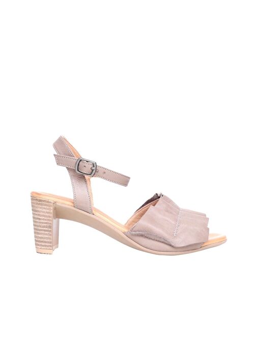 Bueno Shoes Gri Deri Kadın Topuklu Sandalet 01wn4000 - Görsel 2