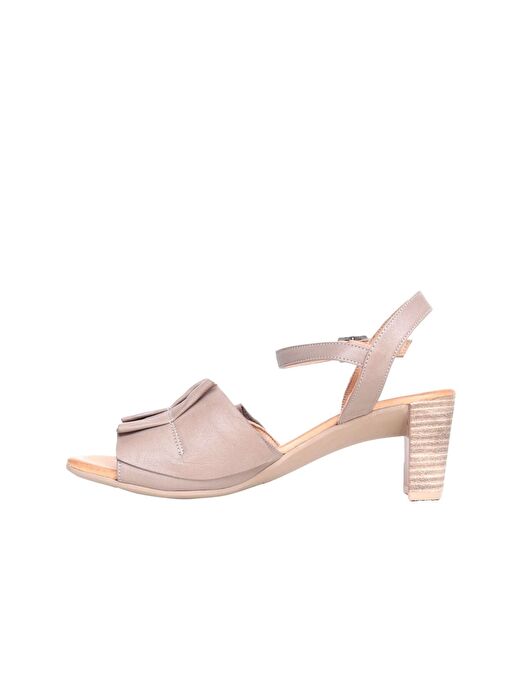 Bueno Shoes Gri Deri Kadın Topuklu Sandalet 01wn4000 - Görsel 4