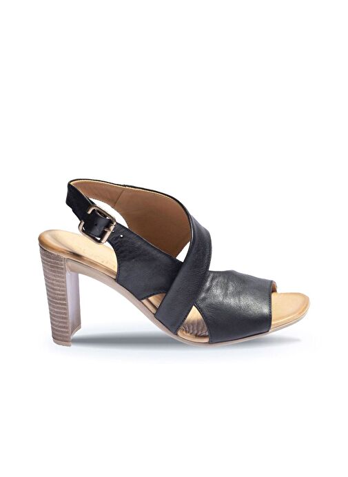 Bueno Shoes Siyah Deri Kadın Topuklu Sandalet 01wn4115 - Görsel 2