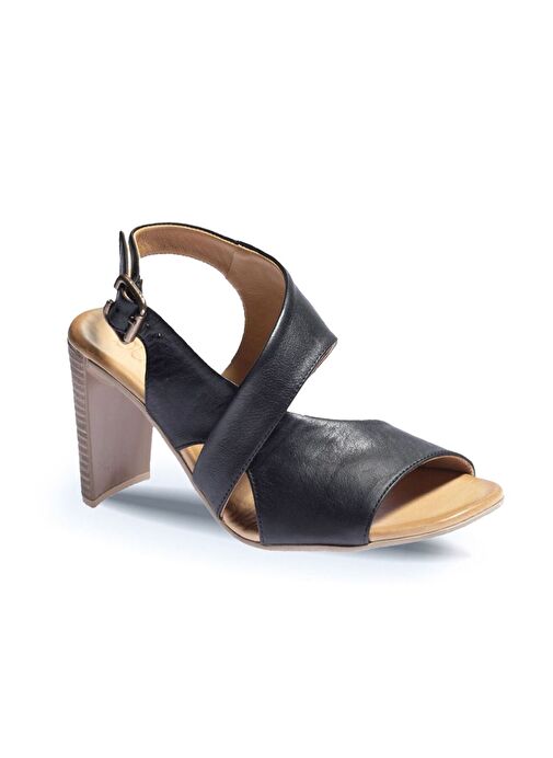 Bueno Shoes Siyah Deri Kadın Topuklu Sandalet 01wn4115 - Görsel 3