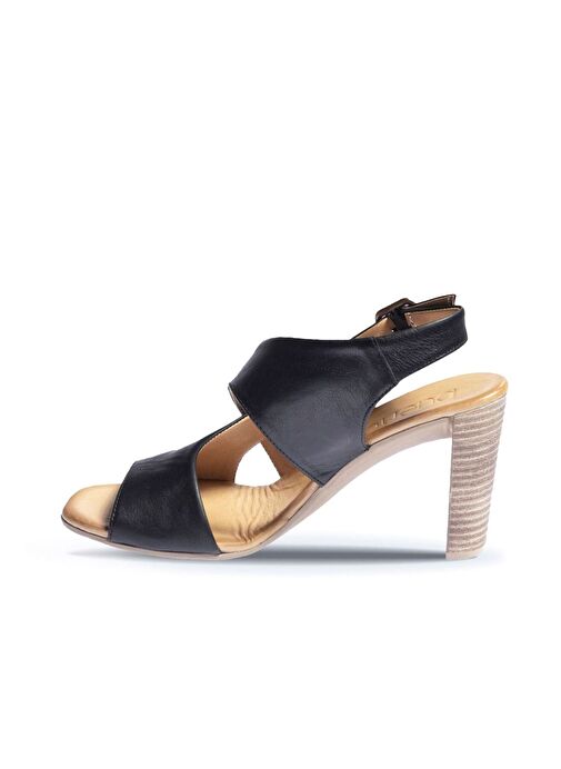 Bueno Shoes Siyah Deri Kadın Topuklu Sandalet 01wn4115 - Görsel 4