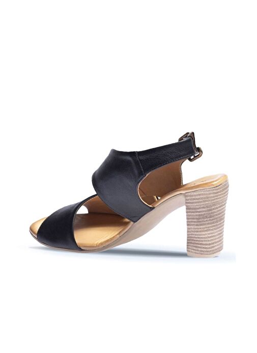 Bueno Shoes Siyah Deri Kadın Topuklu Sandalet 01wn4115 - Görsel 5
