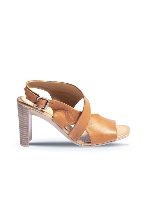 Bueno Shoes Taba Deri Kadın Topuklu Sandalet 01wn4115 - Görsel 2