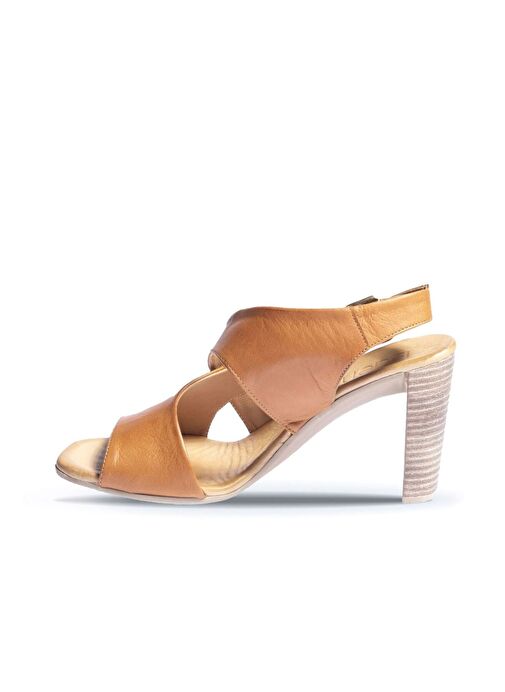 Bueno Shoes Taba Deri Kadın Topuklu Sandalet 01wn4115 - Görsel 4