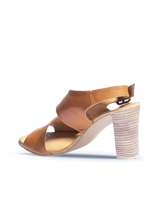 Bueno Shoes Taba Deri Kadın Topuklu Sandalet 01wn4115 - Görsel 5